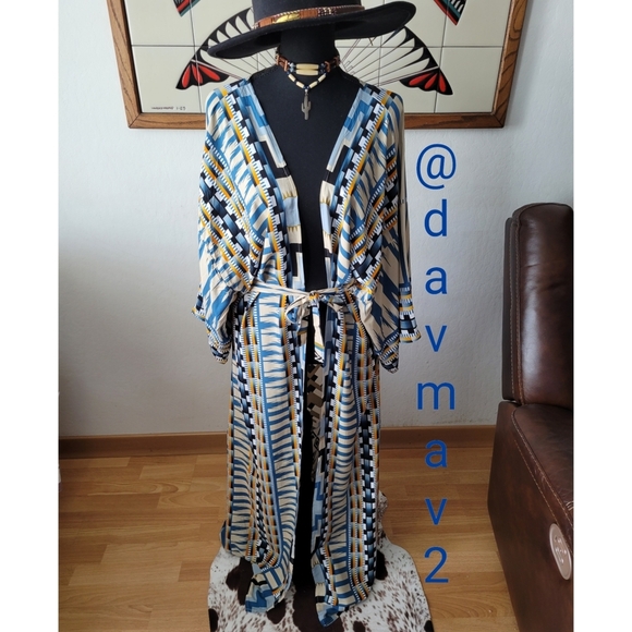 SOUTHWESTERN Turquoise Kimono - Picture 4 of 10